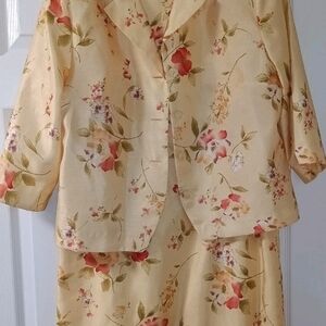 Sag Harbor Petites Yellow & Orange 2 Piece Dress